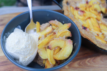 smoked peach cobbler