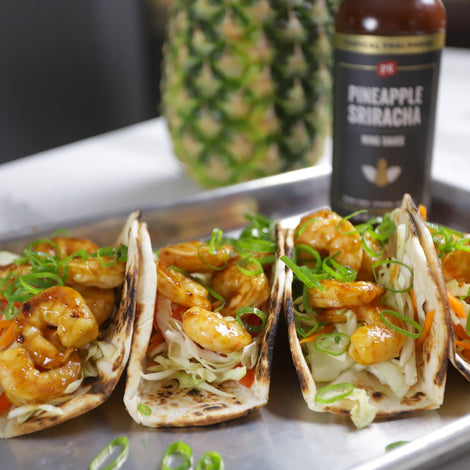 Pineapple Sriracha Shrimp Tacos