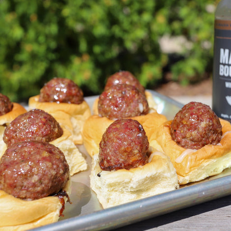 Maple Bourbon Meatball Sliders