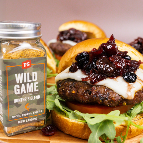 Venison Burger with Cherry Chutney