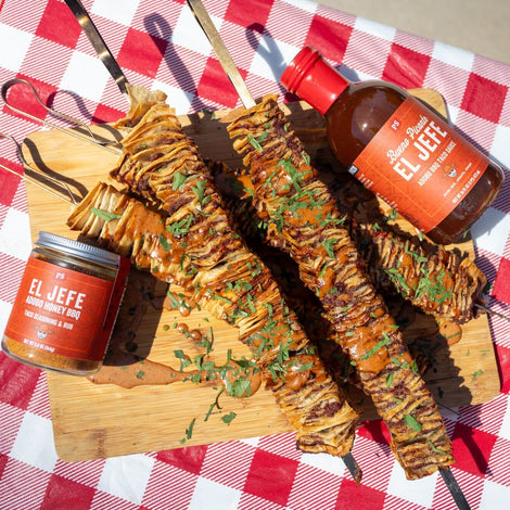 Sparkler- Style Layered Taco Skewers with El Jefe Ranch
