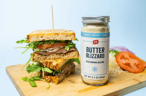 parmesan-crusted steak sandwich with butter blizzard