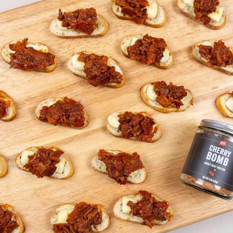 Cherry Bomb Bacon Jam & Brie Bites