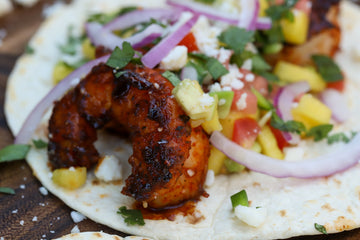 Blackened shrimp tacos recipe close up