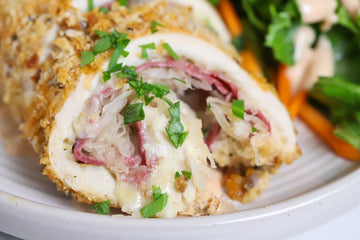 Reuben Stuffed Chicken Pinwheels