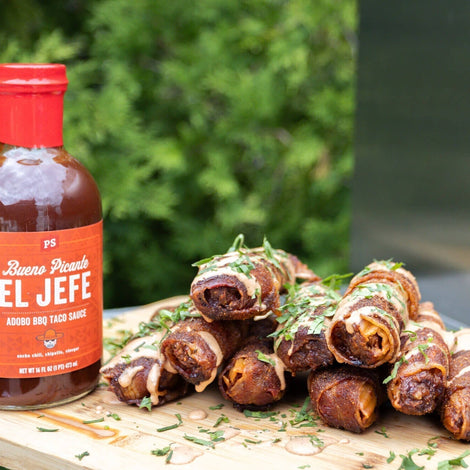 chorizo shotgun shells with el jefe sauce