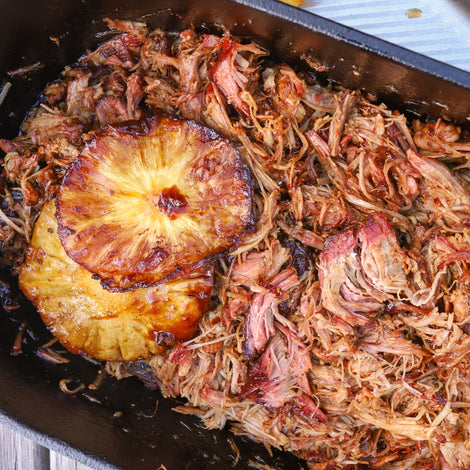 Hawaiian pulled pork with pineapple in a pot