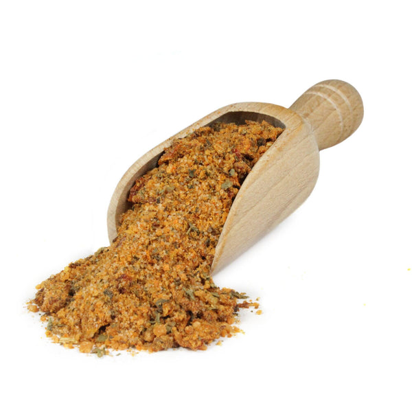 Scoop of Sun Dried Tomato Basil Bratwurst Seasoning