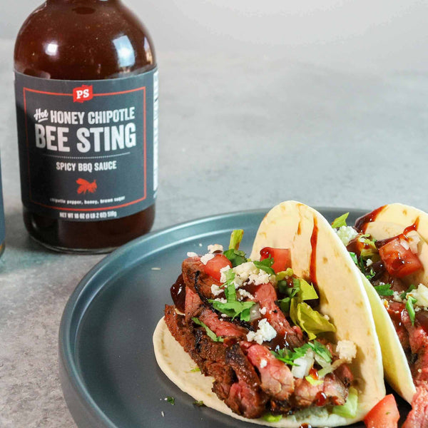 Spicy Tri-Tip Tacos With Bee Sting BBQ Sauce