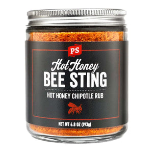 An original, 6.8 OZ, Bee Sting - Hot Honey Chipotle BBQ Rub
