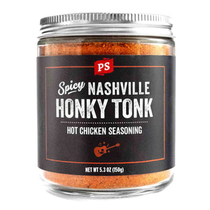 A 5.3 OZ jar of Honky Tonk - Nashville Hot Chicken Seasoning