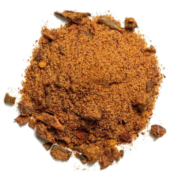 A pile of No. 367 Fiesta Cheddar Bratwurst Seasoning
