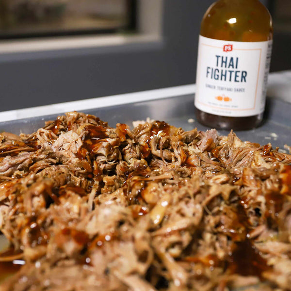 Pulled pork with our Thai Fighter - Ginger Teriyaki Sauce