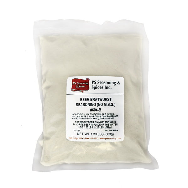 Packaged Beer Bratwurst Seasoning ready to be shipped and delivered.