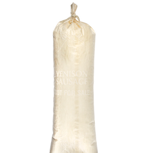 Clear Fibrous Sausage Casing specifically made for venison.