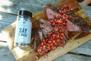 tri tip with strawberry chimichurri