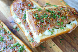 italian sausage stuffed baguette