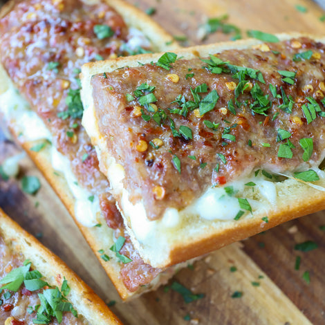 italian sausage stuffed baguette