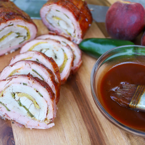 Peach Jalapeno Stuffed Pork Tenderloin