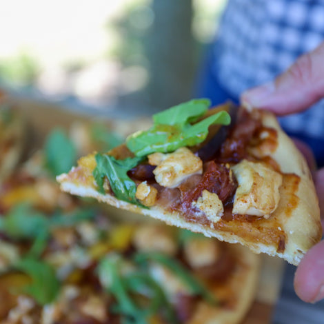 Peach and Goat Cheese Flatbread