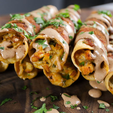 bacon wrapped chicken taquitos