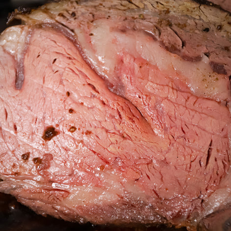 smoked prime rib sliced