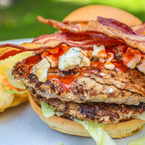 Bacon Bleu Buffalo Chicken Burger