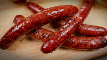 All beef brisket hot dogs made from scratch with PS Seasoning Blue Ribbon Wiener Seasoning
