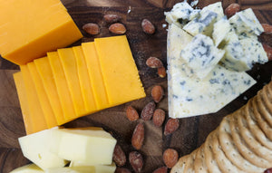 Dry aged cheese served on a board