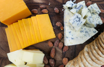 Dry aged cheese served on a board