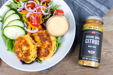 Smoked Sesame Chili Citrus Salmon Cakes