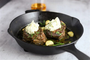Bourbon Marinated Steak with On The Rocks Compound Butter