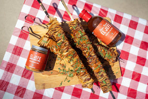 Sparkler- Style Layered Taco Skewers with El Jefe Ranch