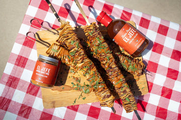 Sparkler- Style Layered Taco Skewers with El Jefe Ranch