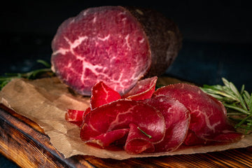 Sliced bresaola Italian air-dried beef charcuterie