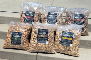 wood chips in a row