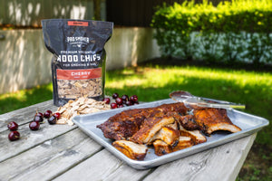 wood chips and ribs