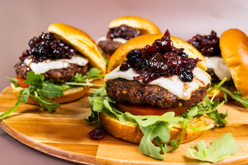 Venison Burger with Cherry Chutney