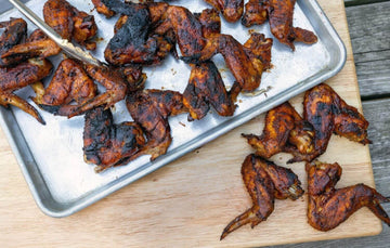 wings on silver cookie sheet