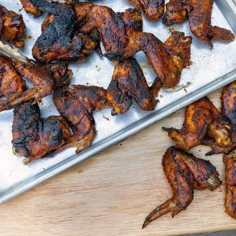 wings on silver cookie sheet
