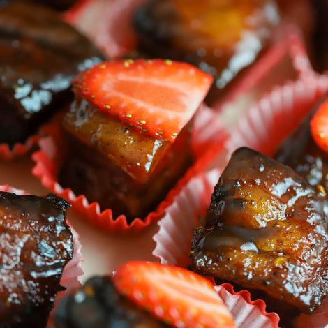 Strawberry Bourbon Pork Belly Burnt Ends