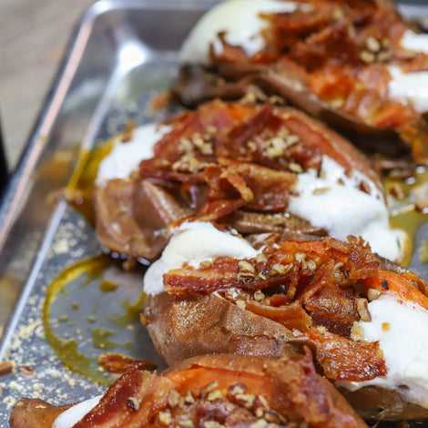 Smoked & Stuffed Sweet Potatoes