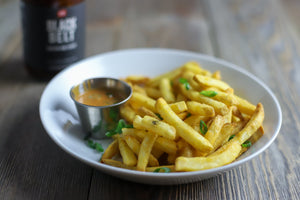 Ramen Dusted Fries with Korean BBQ Mayo