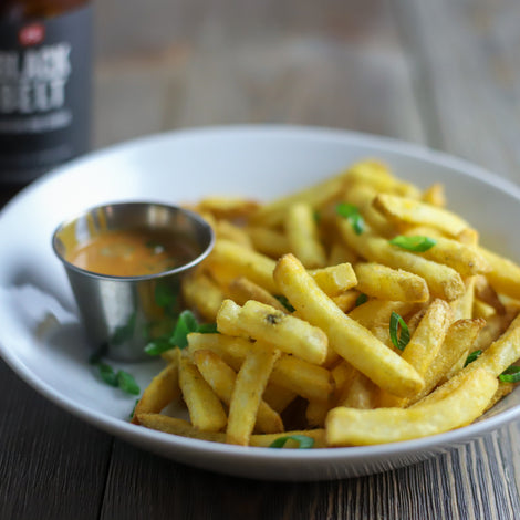 Ramen Dusted Fries with Korean BBQ Mayo