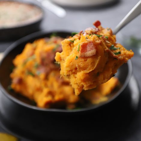 Smoked Sweet Potato and Bacon Mash