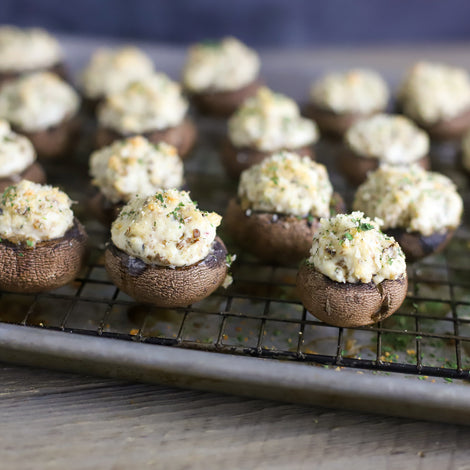 Shallot & Parmesan Stuffed Mushrooms