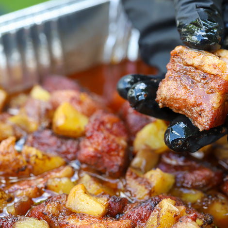 Peach Tea Pork Belly Burnt Ends