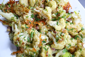 Roasted Cauliflower with Pancetta and Parmesan