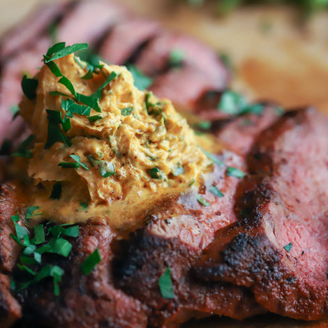 Smoked Tri Tip With Chili Butter
