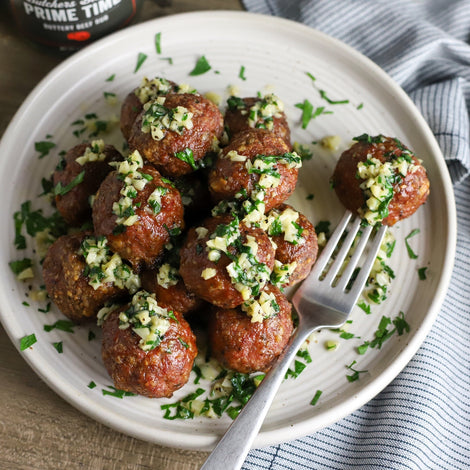 Garlic Butter Smoked Meatballs